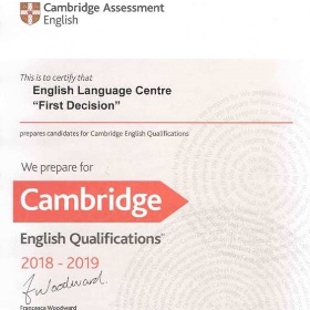 Статус CAMBRIDGE ENGLISH Exam Preparation Centre - мы получили новый сертификат!